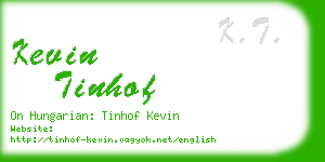 kevin tinhof business card